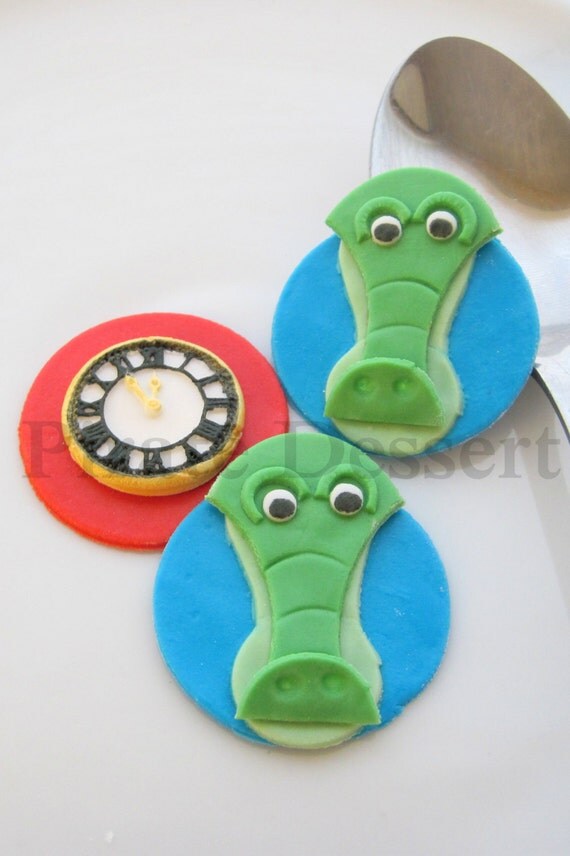 Edible Cupcake toppers Tic Toc Crocodile Peter Pan neverland