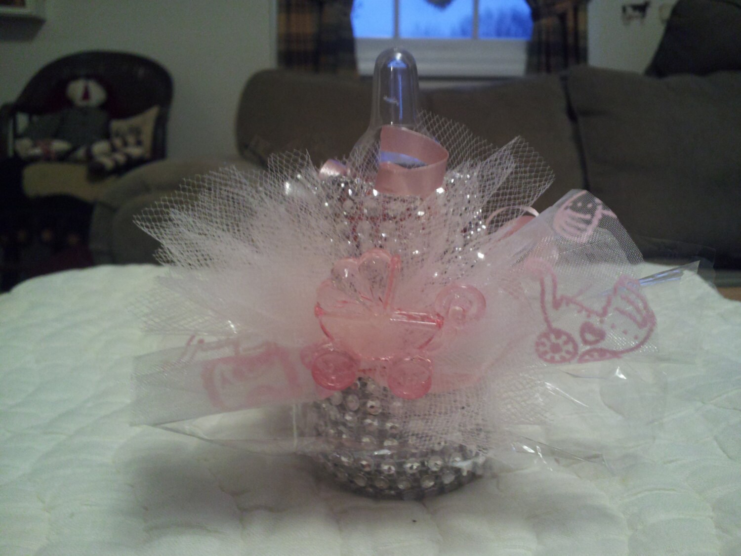 Mini bling baby bottle favor