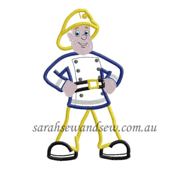 Fireman Sam Inspired Machine Embroidery Design by SarahSewSew
