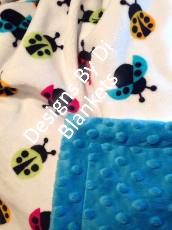 Items similar to Minky Baby Blanket, Lady Lady Bug Blanket, Stroller