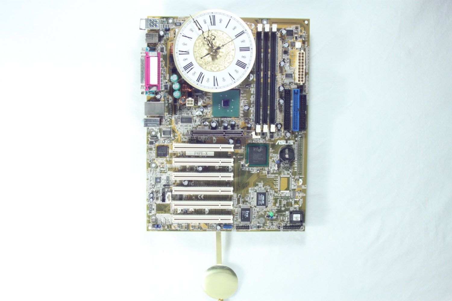 Motherboard Wall Clock with Swinging Pendulum Geekery Clocks