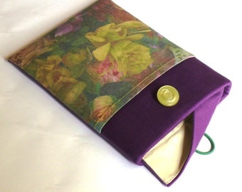 Mini iPad Case Cover 7.9" Padded Sleeve Purse Pouch with Pocket and Flap - Superior Shock Absorbent Padding - Designer Fabric MORNING GLORY