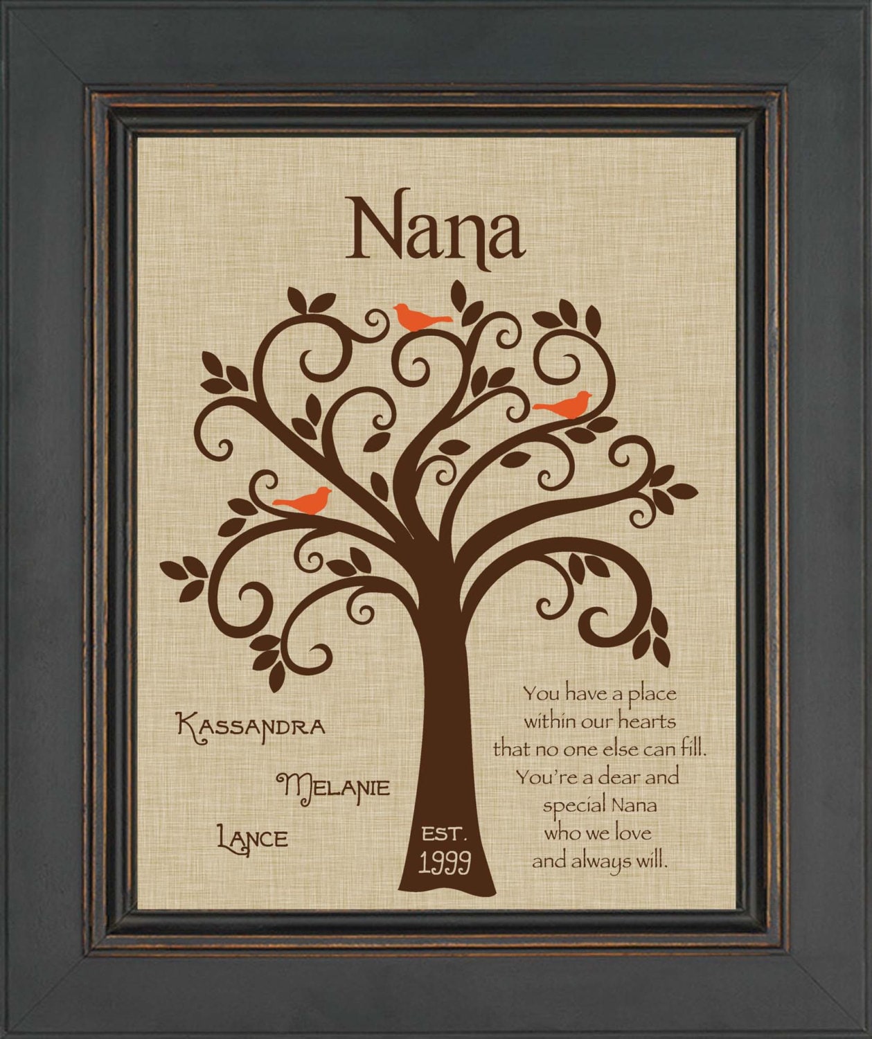 Grandma T Nana Personalized Print Custom T For