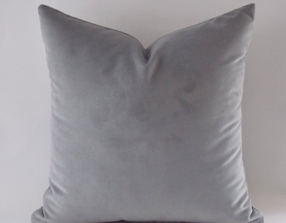 Gray Velvet Pillow CoversSolid Gray Pillows Decorative