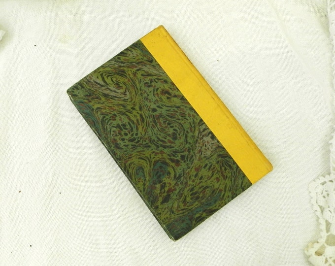 Antique French Marbled Paper Bound Book, Le Noeud Gordien by Charles de Bernard French Shabby Chic Country Decor, Brocante From France