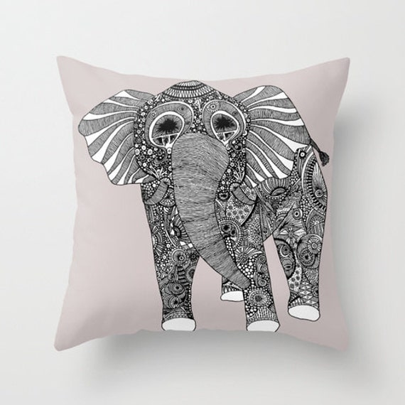 Elephant Pillow Double Sided Throw Pillow Hipster