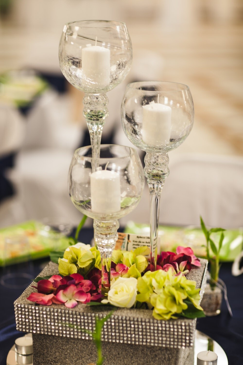 Tall Wine Glass Wedding Centerpiece Base-Candle holder