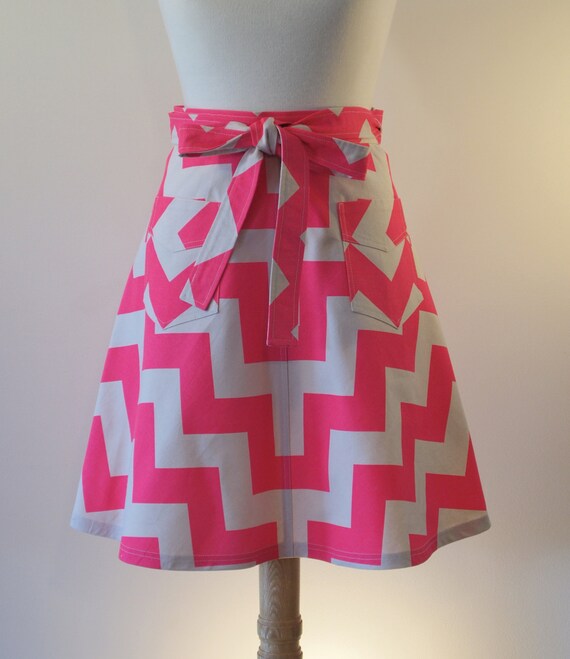 Items similar to The Wrap Skirt neon pink chevron on Etsy