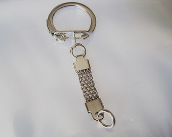 10 pcs key ring chains métal grey silver plated/ Anneaux d'attache pour porte clé métal inox