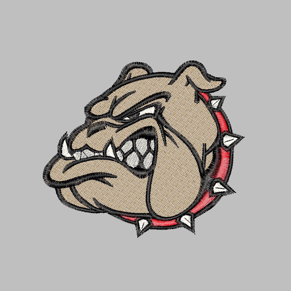 Bulldog machine embroidery design file pattern