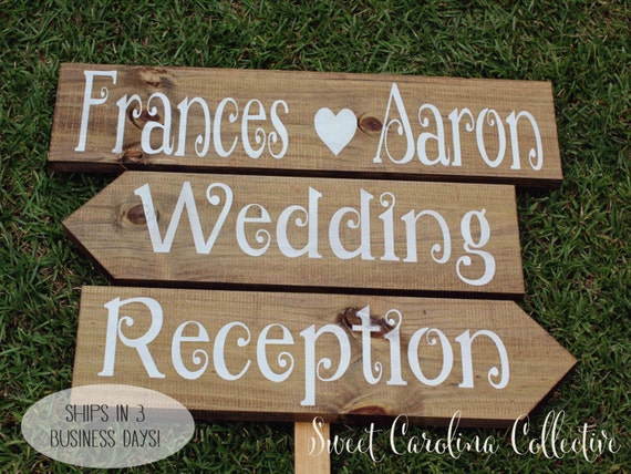 signage Wedding Signage, Wedding Sign, Reception Ceremony rustic  Wooden Signs,   Rustic