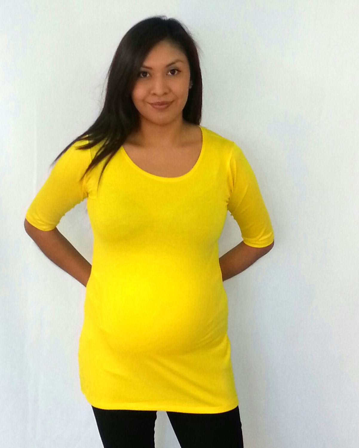 yellow maternity shirt