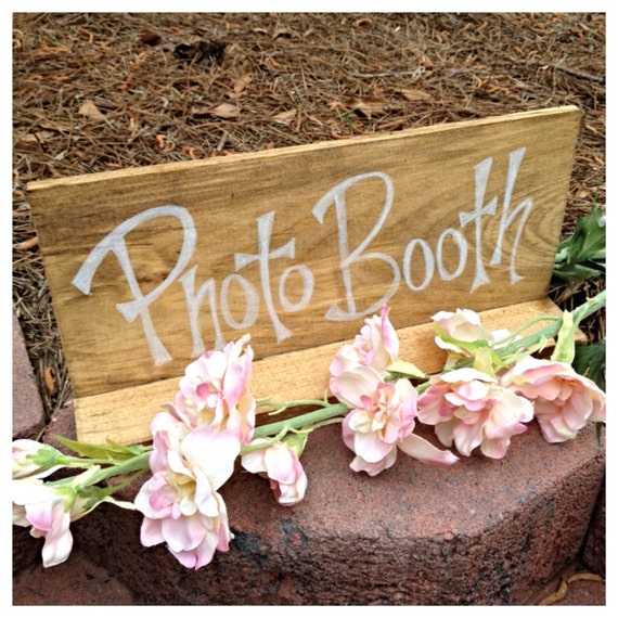 Photo Booth Wooden Rustic Wedding Table Top Sign
