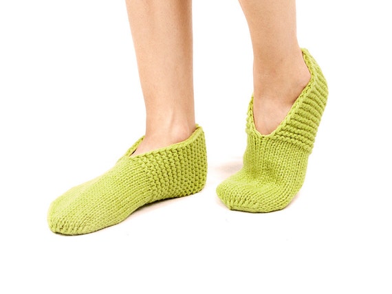 chausson femme tricote main