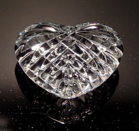 Vintage Waterford Crystal Heart Paperweight