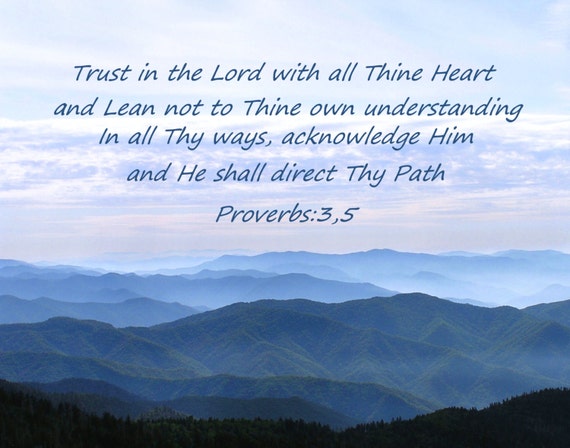 Items similar to Proverbs 3:5, Christian wall art, inspirational, Bible ...