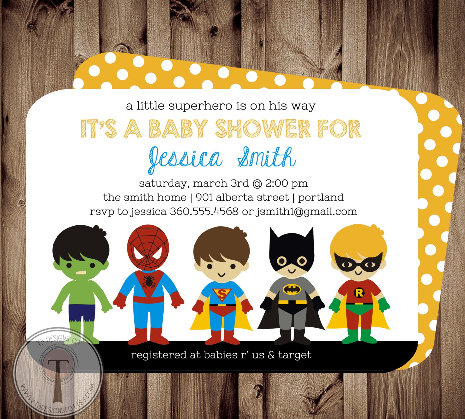 SUPERHERO Baby Shower Invitationsuper hero baby shower