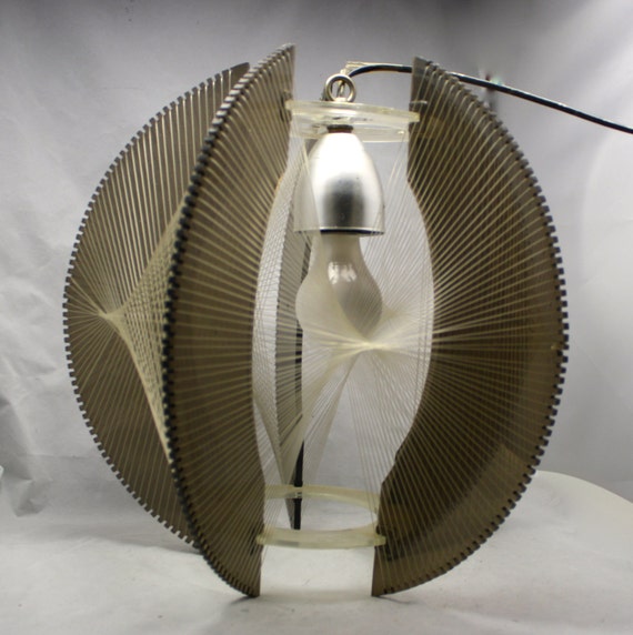 Items similar to Vintage LUCITE Swag Lamp MId Century HANGING LAMP String Art on Etsy