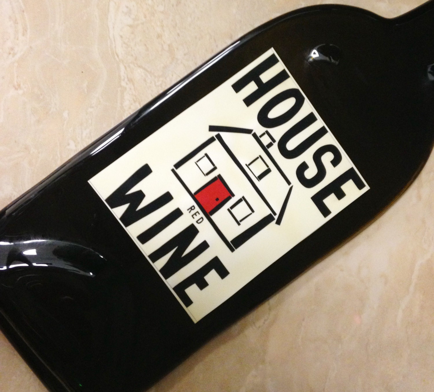 House Red Wine Slumped Melted Flattened Flat Wine Bottle