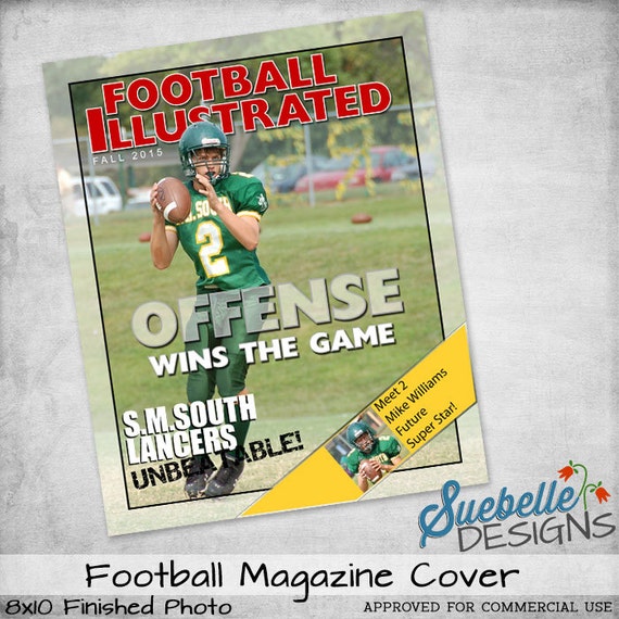 Football Magazine Cover Template 001 By Suebelledesigns On Etsy