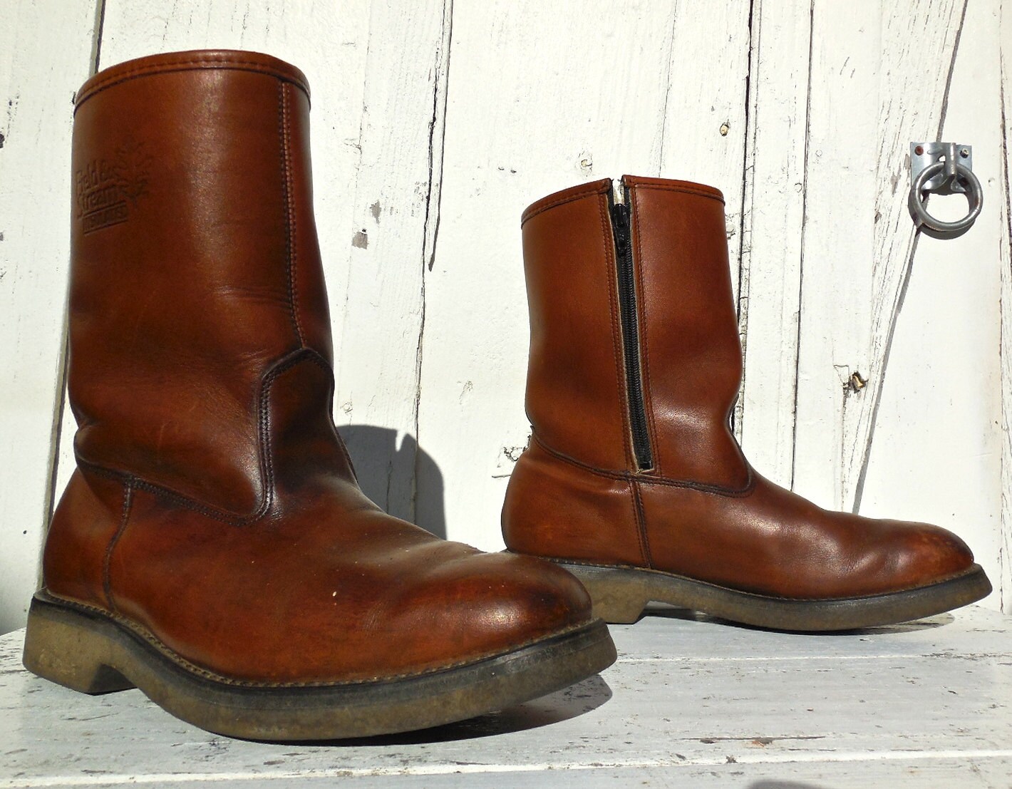 Vintage FIELD N STREAM/Mens Leather Work Boots/Distressed