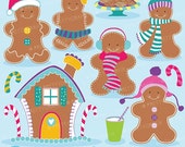 80% OFF SALE Gingerbread man clipart commercial use, vector graphics, digital clip art, digital images - CL597 Il_170x135