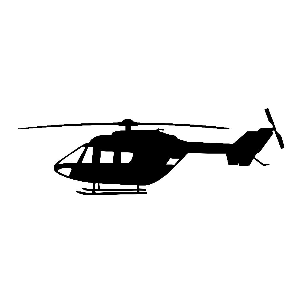 BK117 Helicopter Vinyl Decal 3.5x11 Inches
