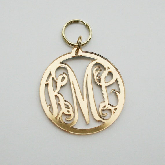 Download Monogram cutout keychain with circle font or vine font