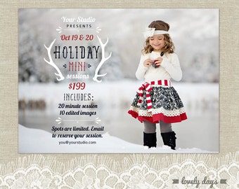 Hoilday Mini Christmas Mini Session Template for Photographers INSTANT DOWNLOAD