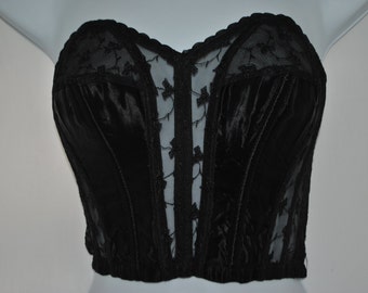 Black, Corset, Bra, Bustiere, Rare, Lady Marlene, Vintage, Original, 1950's, The Caprice, Black, Lace, Size, 32, B