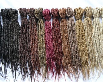 Synthetics Dreads Double Ended Natural looking- Sold by 10 - NATURAL COLOR- 15-17 inches lenght - Medium thickness