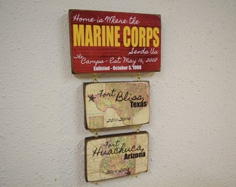US Marines, Marine Corps, Home is Where the, Military Gift, Marine Sign, USMC, Military Home Sign, Marine Corps Gift, License Number 11626