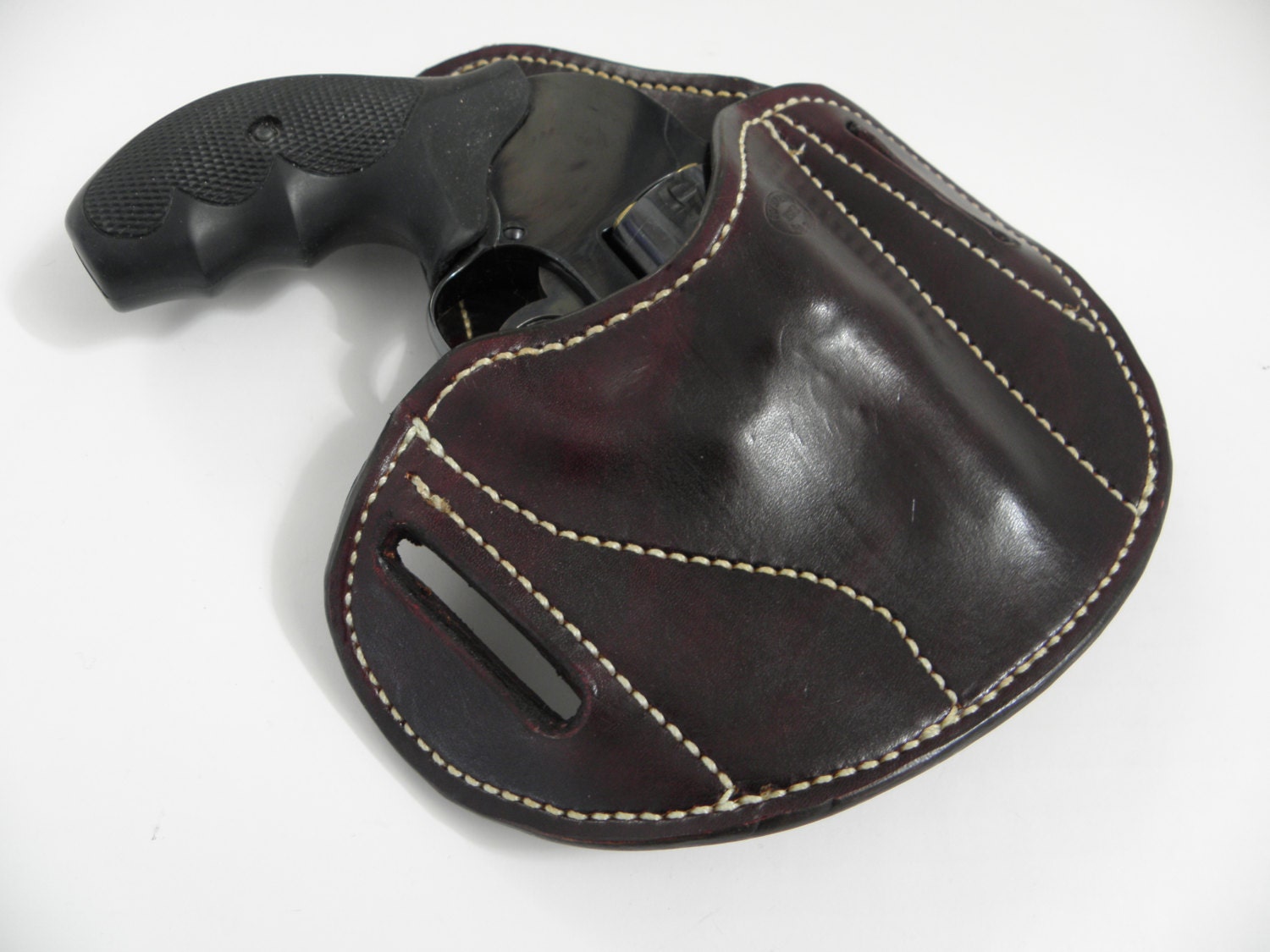 Fully Lined Jframe Custom Leather Pancake Holster Dark Brown