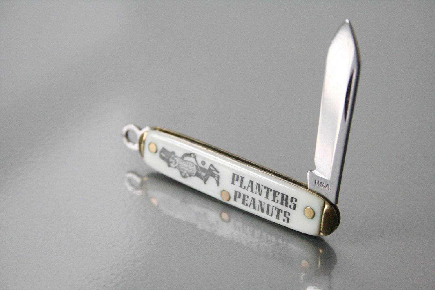 Vintage Planters Peanuts Pen Knife / Mr. Peanut Logo / BRASS