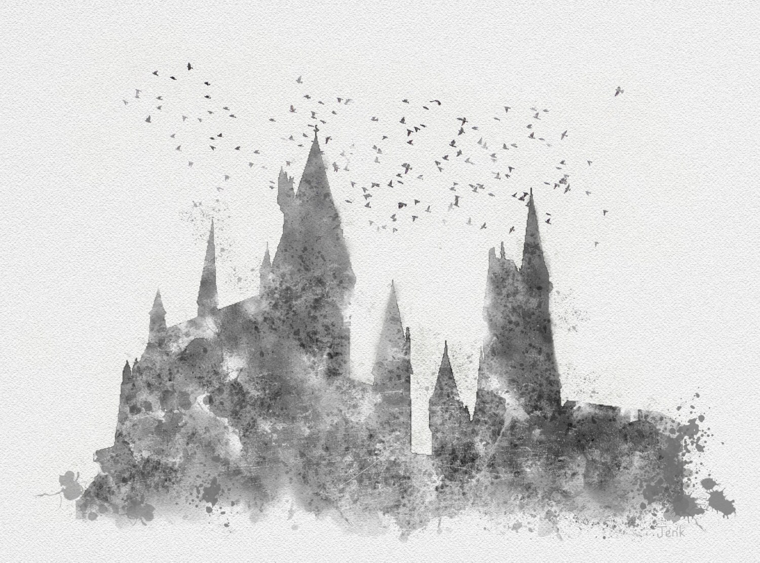 ART PRINT Hogwarts Harry Potter illustration 10 x 8