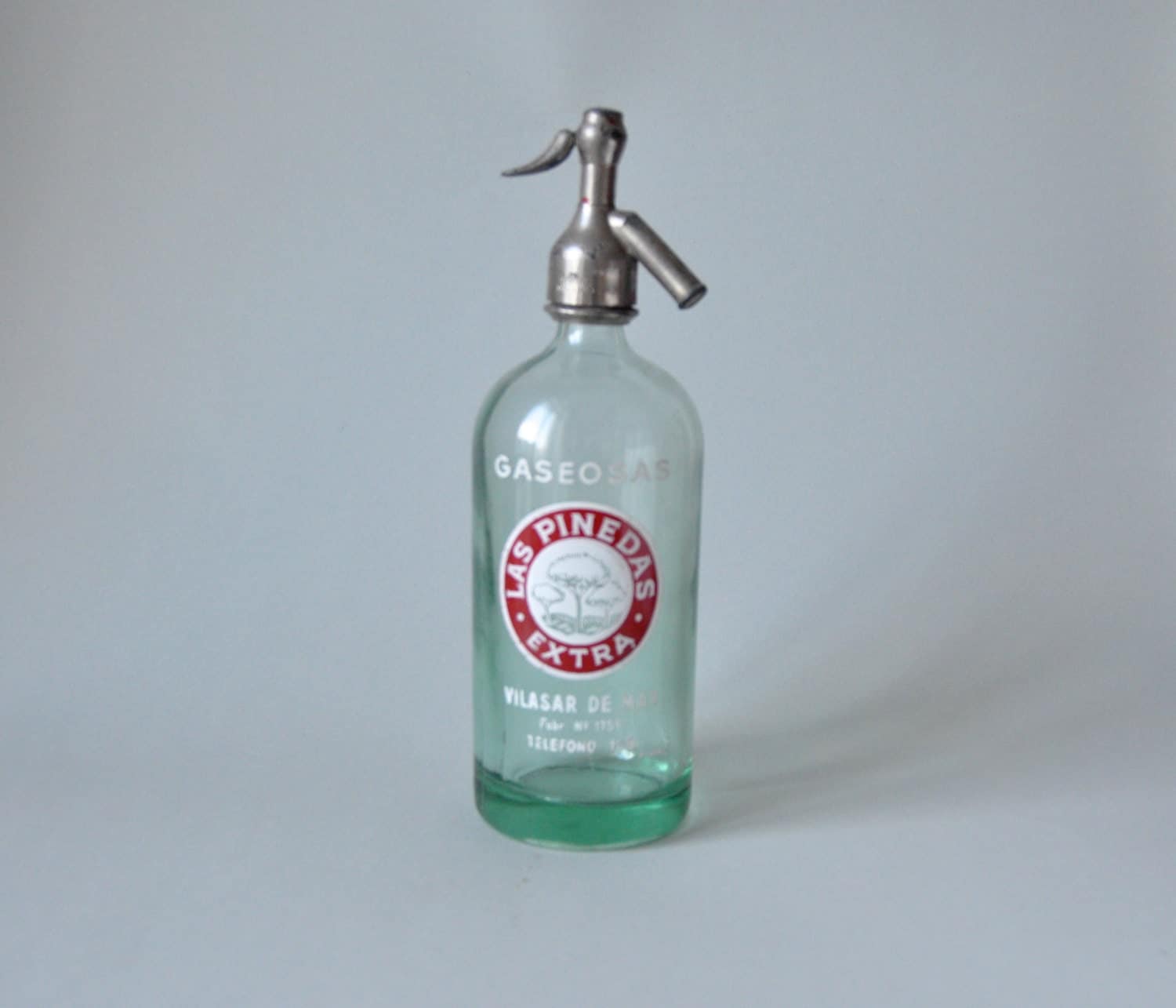 Vintage siphon las Pinedas Spanish water bottle by LeKosmosBerlin