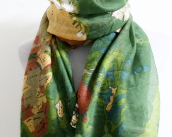 Skull and Leaf Scarf Large Skull Scarf with by Dailyaccessoriez