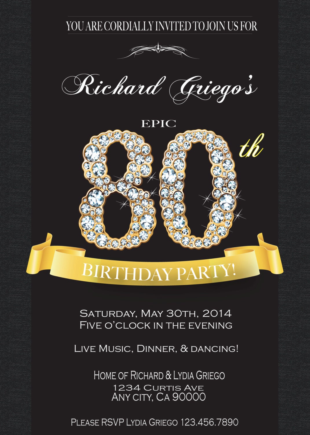 80Th Birthday Invitations Wording / Elegant Yellow Floral 80th Birthday