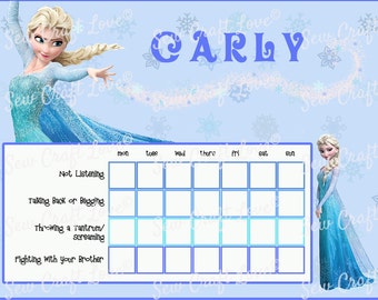 Elsa Behavior Chart - Digital/Printable Custom or Blank