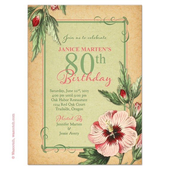 Vintage 80Th Birthday Invitations 4