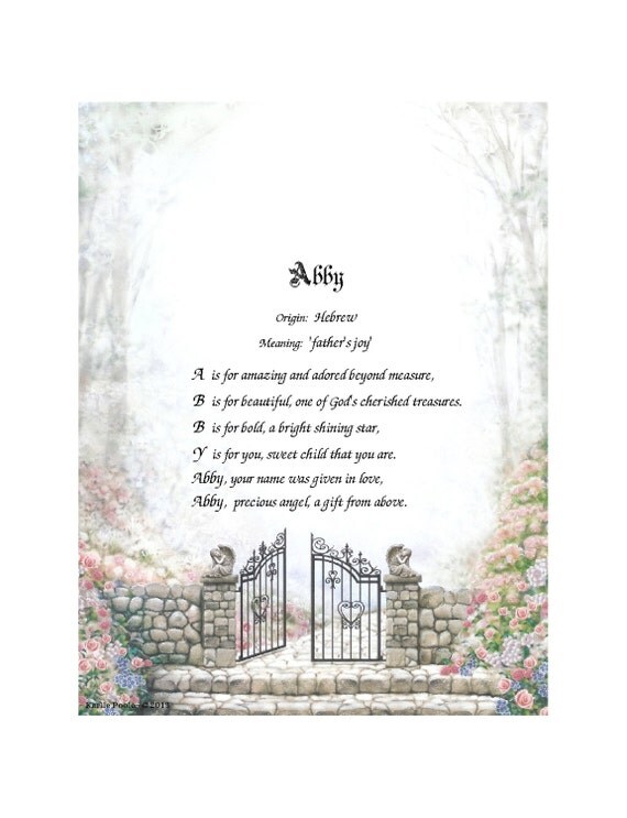 Personalized Name Poem or Name Keepsake on by KarliesGiftCottage