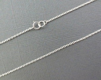 925 Sterling Silver Chain Link Necklace, Oval Cable Chain Necklace 20, 22 or 24 inches--Finished Chain--Everyday Necklace