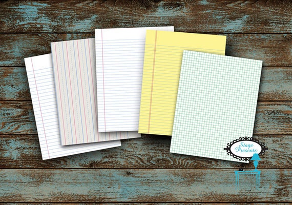 lined paper printables instant download college ruled