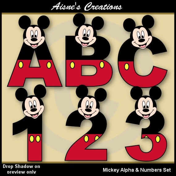 mickey mouse alphabet clipart - photo #25
