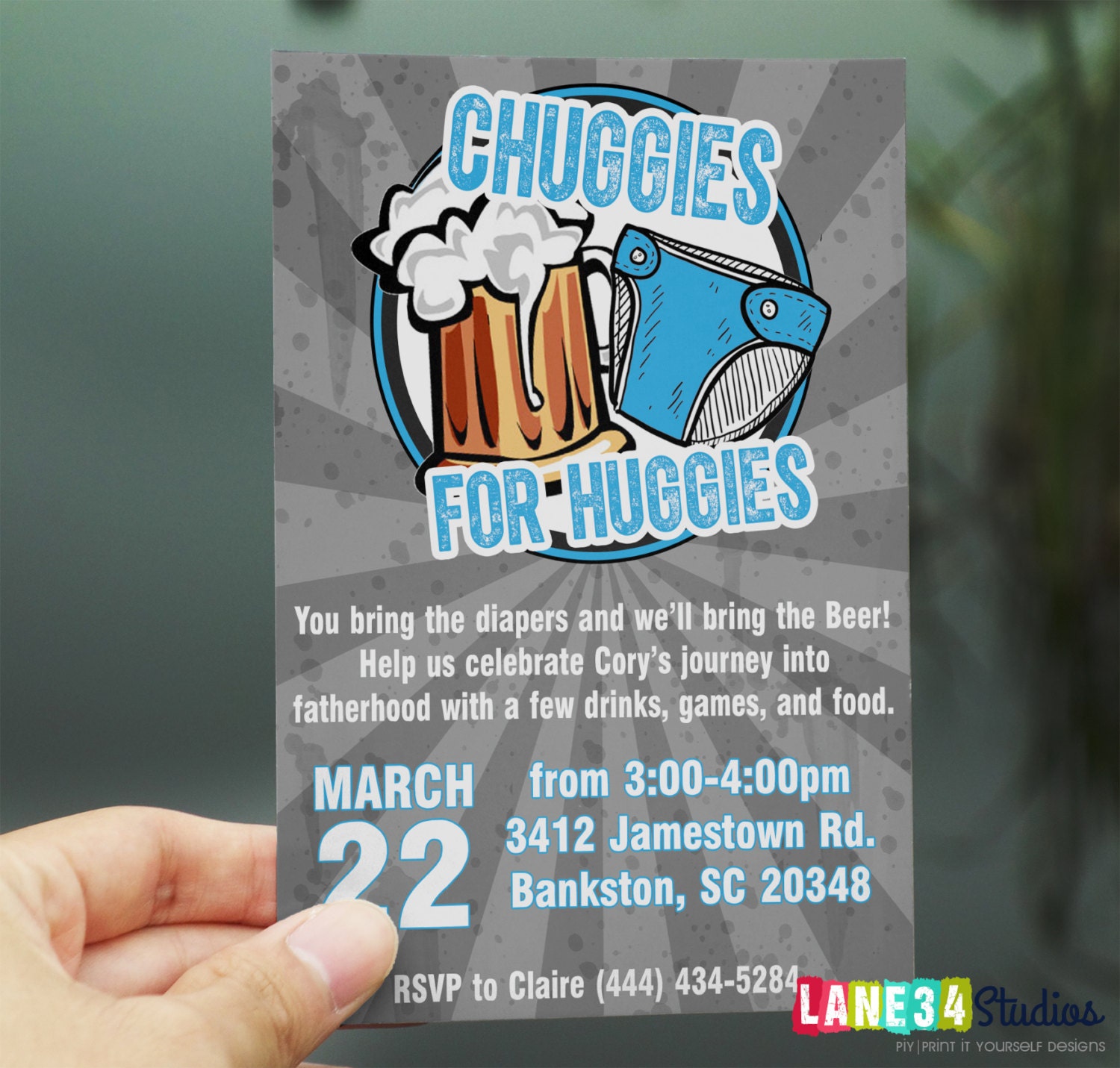 Baby Shower Invitation DAD Shower invitation by ThePIYLife