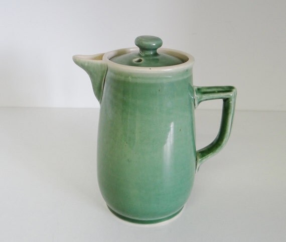 Vintage Coffee Pot Green Stoneware Coffee Pot by Lovatts