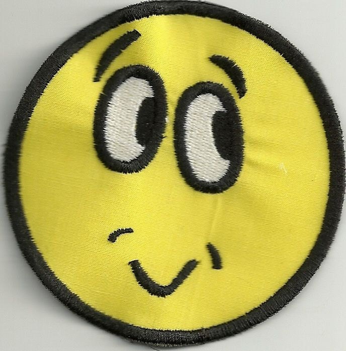 Guilty Smiley Face Patch Custom Made