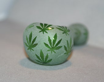 Hand Blown Tobacco Glass Pipe- The Leaf Design