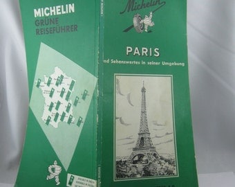 París de Michelin y lugares de interés en sus alrededores. Guía de viaje y guía. Edición alemana. Fabricado en Francia. VINTAGE 1962