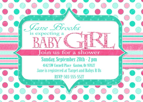 Baby Girl Shower Invitation - Printable